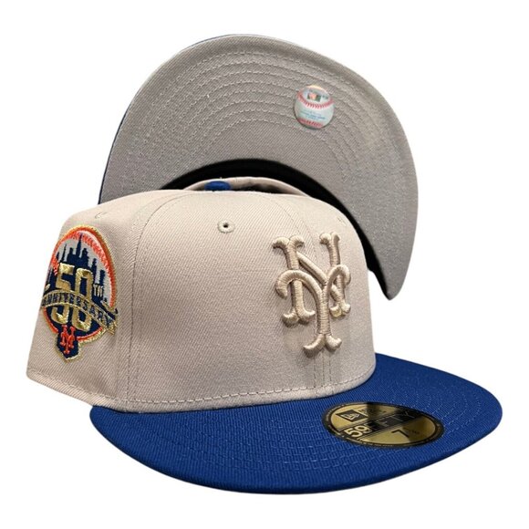 New Era New York Mets 59FIFTY Fitted Hat Cap Font Fusion Pack 50th Year - Picture 1 of 9
